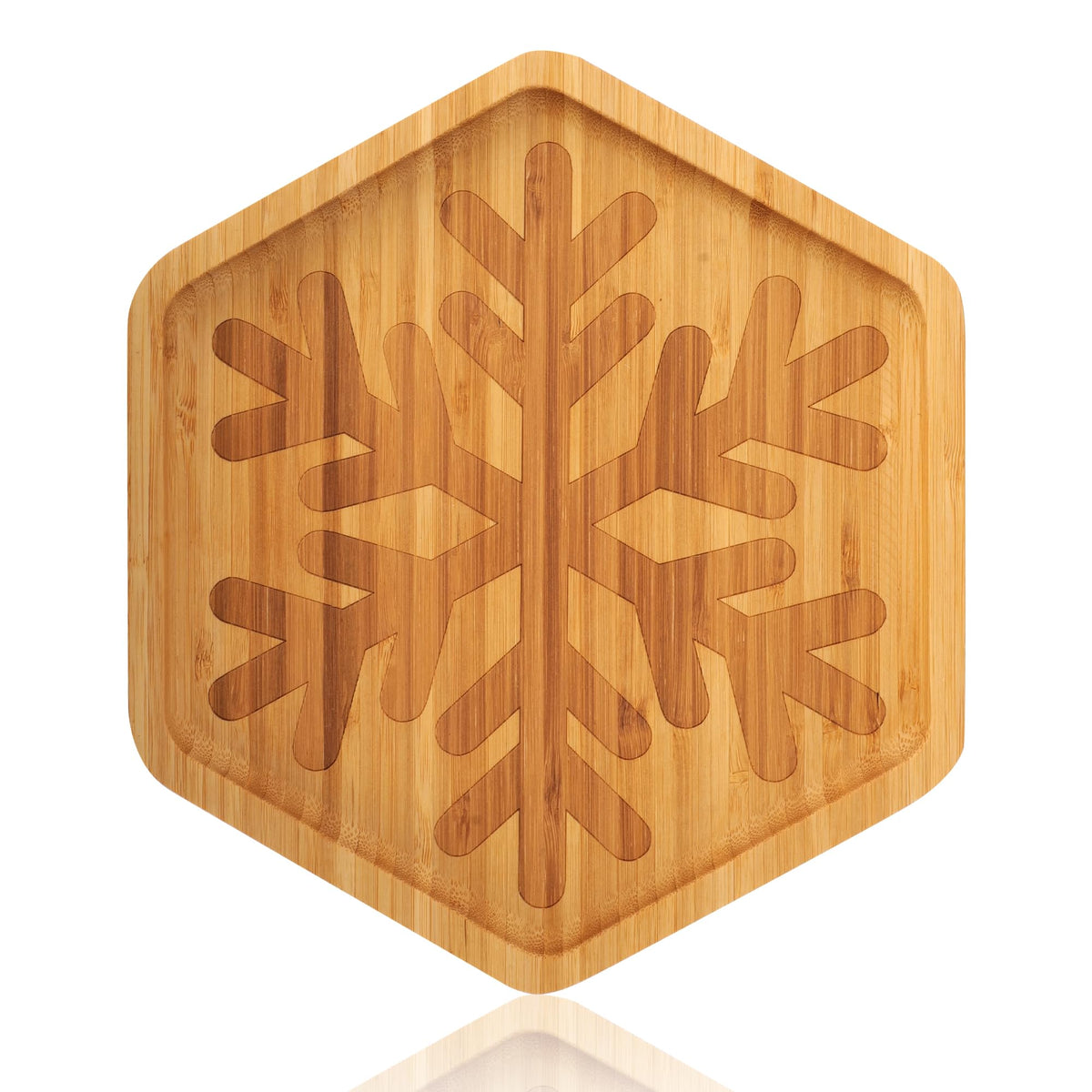 TJ POP Ghost Serving Tray - Spooky Ghost Shaped Bamboo Serving Platter, Festive Wooden Charcuterie Board, Snack Cheese Dish Plate for Candy, Treats, Drinks & Holiday Party Decor (10" x 9")