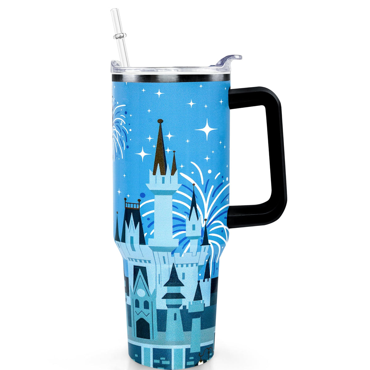 Cartoon Mouse Tumbler 40 Oz With Lid and Straw&Handle Bowknot Cup