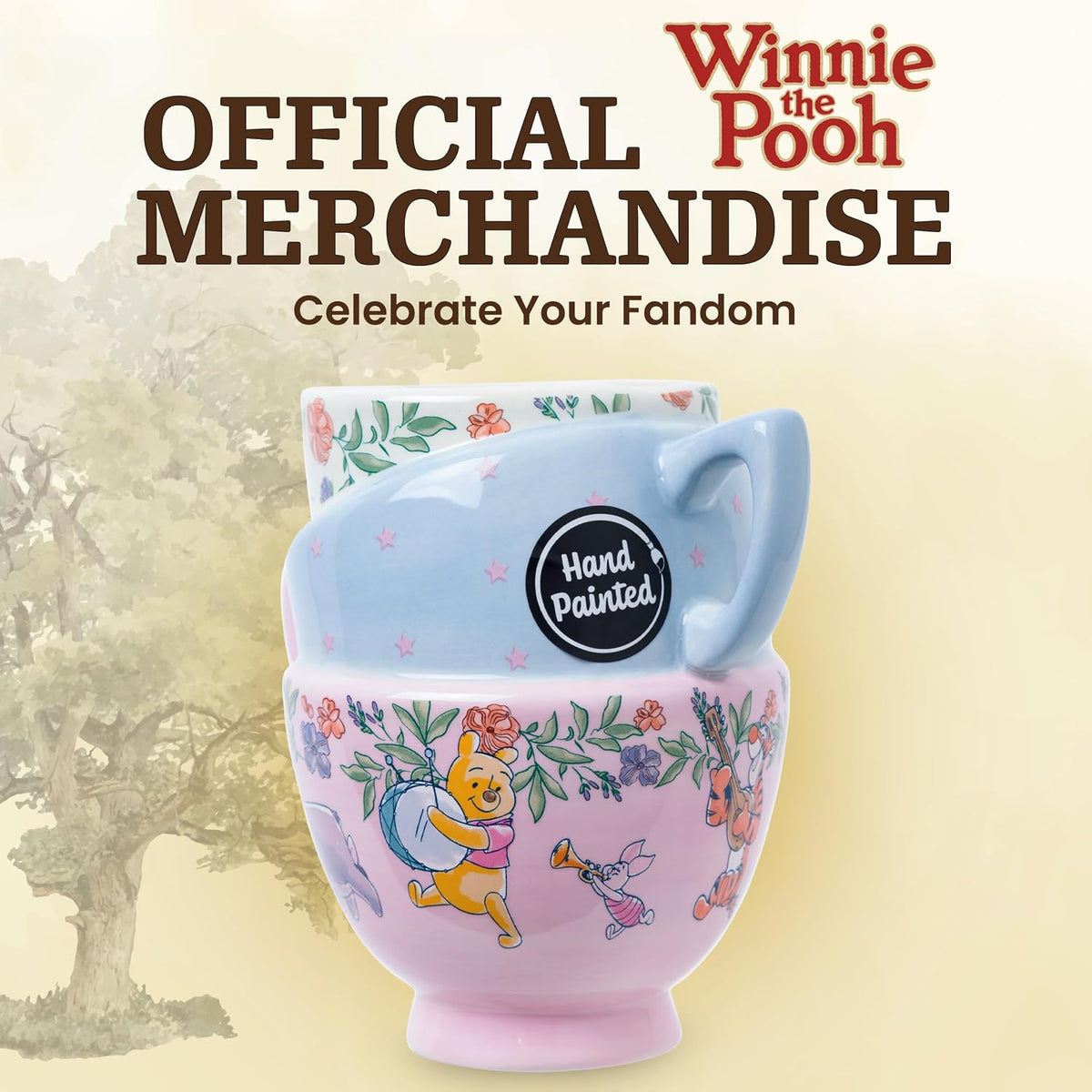 Silver Buffalo Disney Winnie the Pooh Band Music, 3D Sculpted Mug, 20oz