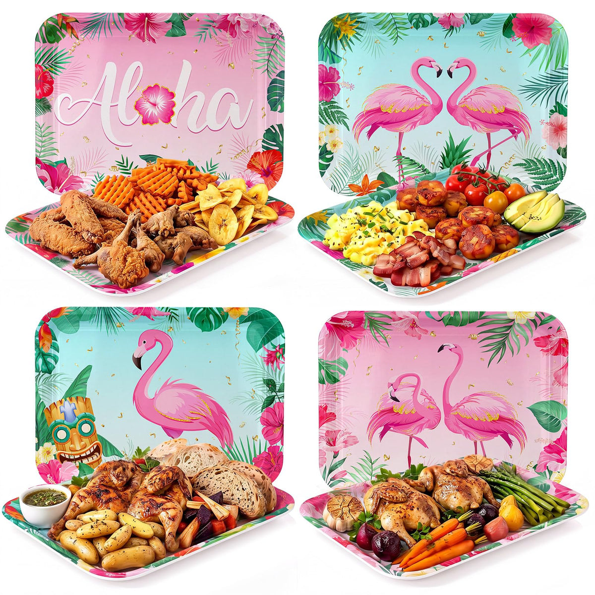 4 Pieces Basketball Serving Trays Melamine Platters