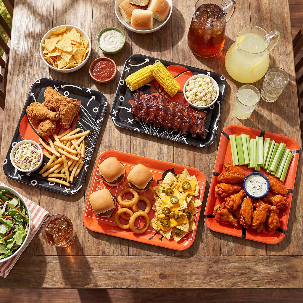 4 Pieces Basketball Serving Trays Melamine Platters
