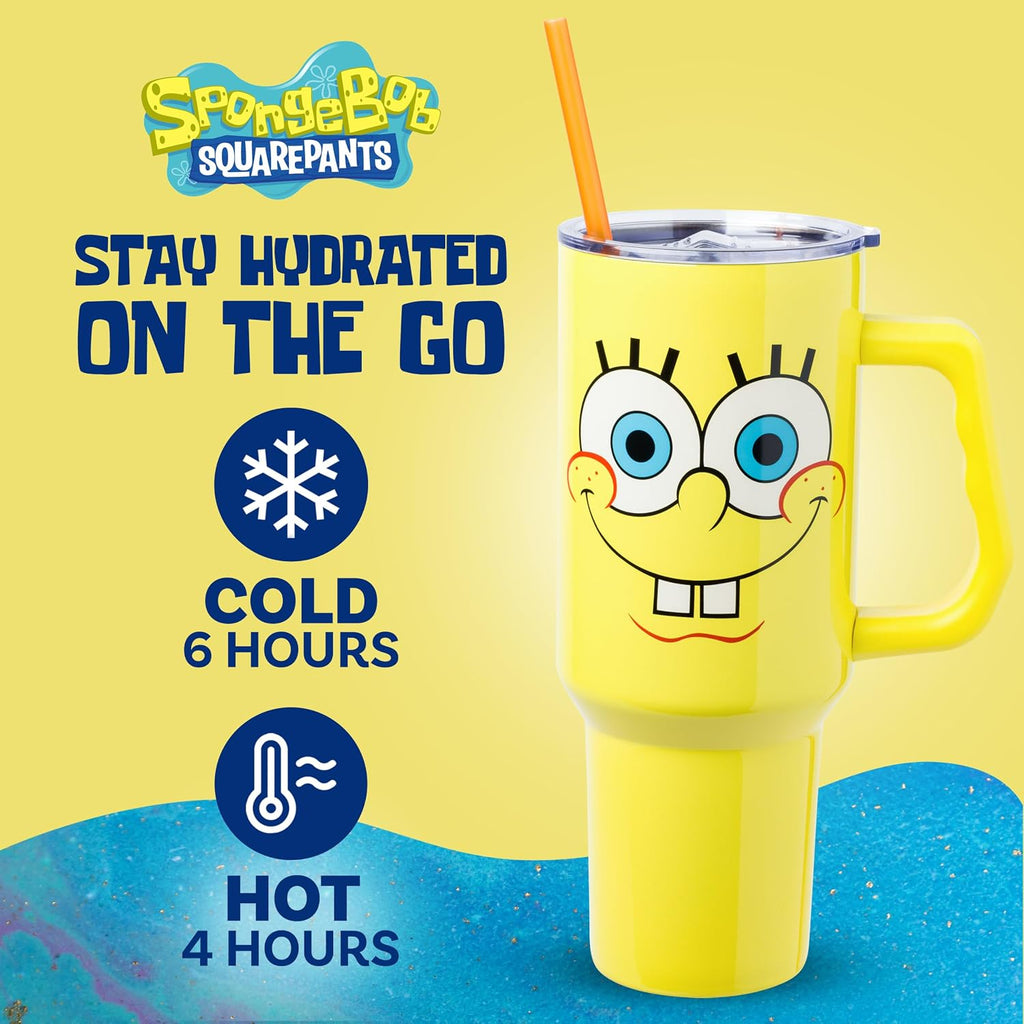 Silver Buffalo Spongebob Squarepants, Stainless Steel Tumbler, 40oz