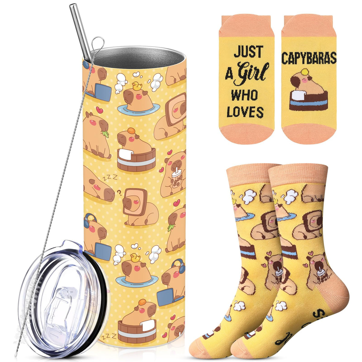 Funnymoom 2 Pack Frog Themed Gift for Women Tumbler Socks Set