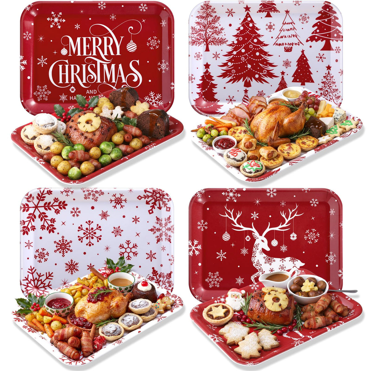 4 Pieces Basketball Serving Trays Melamine Platters