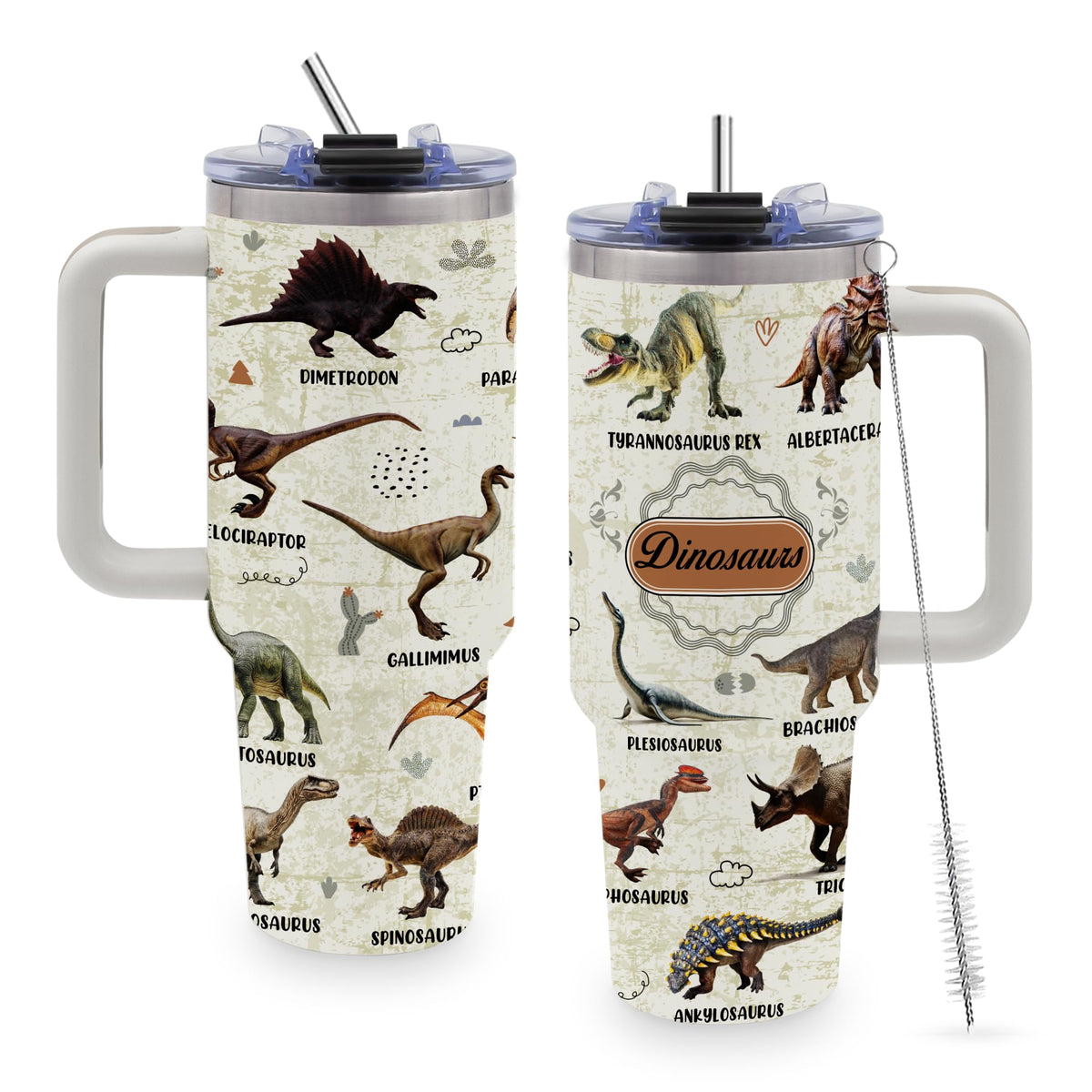 40oz Cats Tumbler Gifts for Women, Cute Cat Water Bottle with Handle & Straw