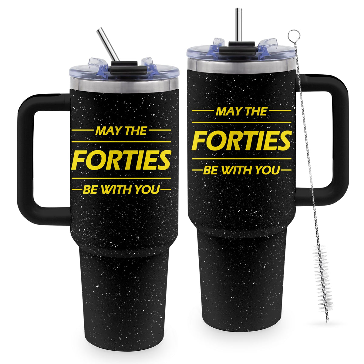 40oz Cats Tumbler Gifts for Women, Cute Cat Water Bottle with Handle & Straw