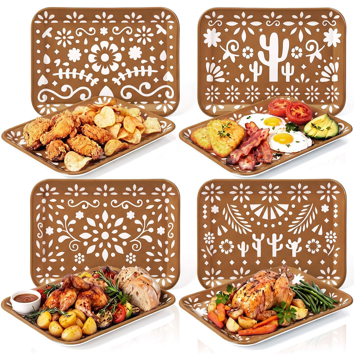 4 Pieces Basketball Serving Trays Melamine Platters