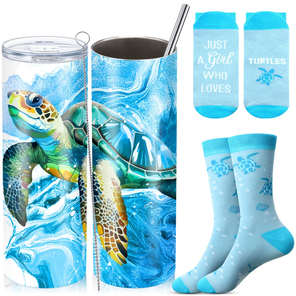Funnymoom 2 Pack Frog Themed Gift for Women Tumbler Socks Set