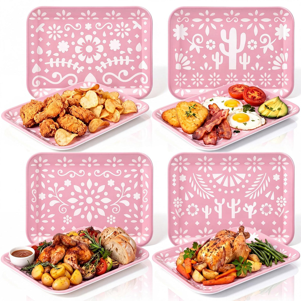 4 Pieces Basketball Serving Trays Melamine Platters