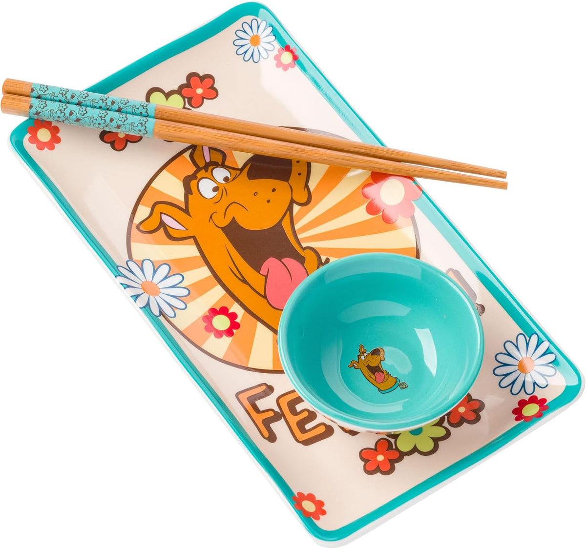 Silver Buffalo Scooby Doo Feed Me Retro, Ceramic Sushi Set