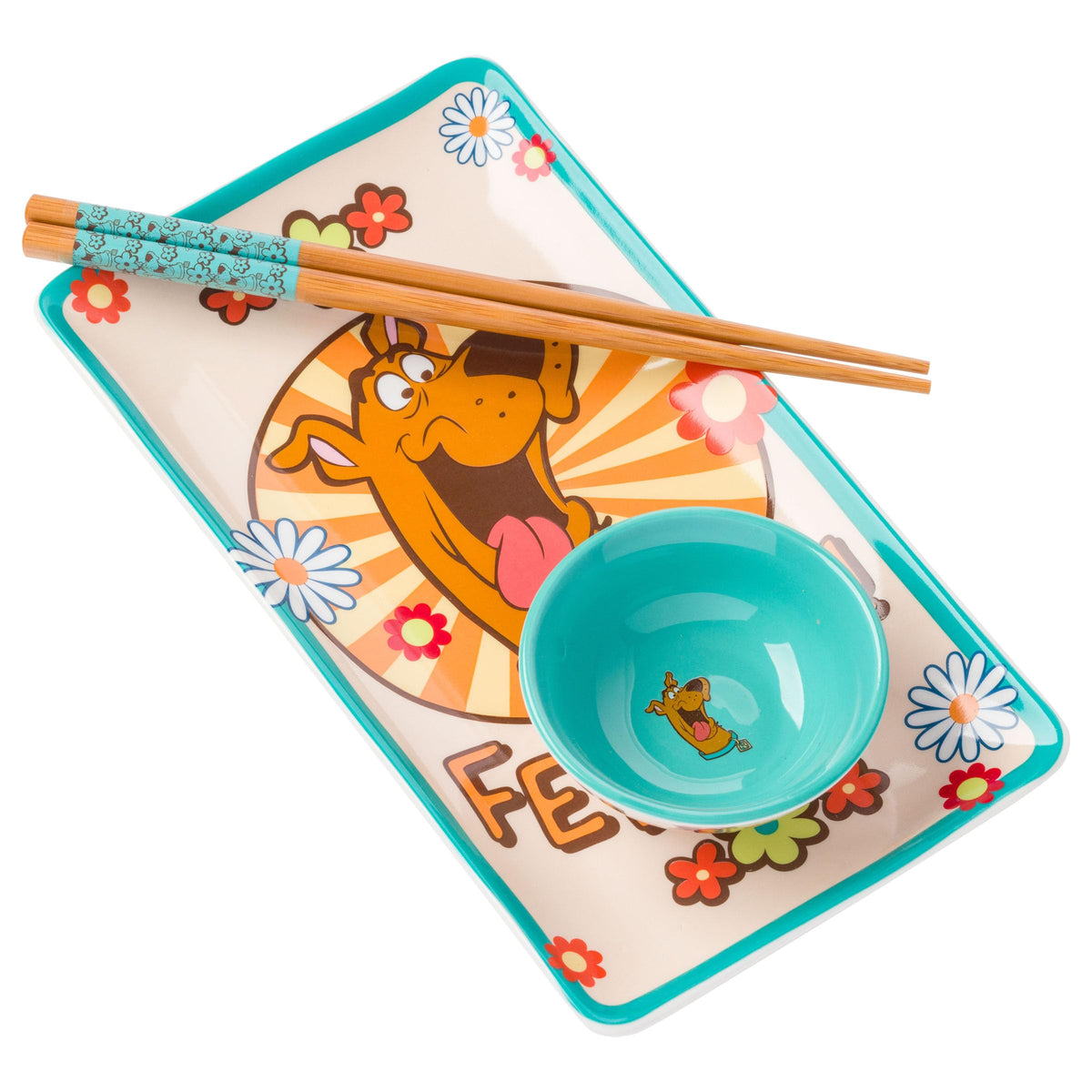 Silver Buffalo Scooby Doo Feed Me Retro, Ceramic Sushi Set