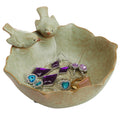 MyGift Green Ceramic 2 Bird Decorative Serving Bowl, Jewelry & Candy Tray